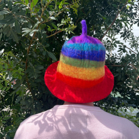 Chapeau de sauna en feutre - Arc-en-ciel