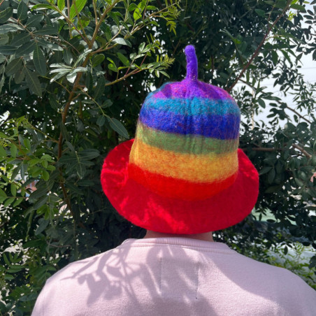 Chapeau de sauna en feutre - Arc-en-ciel
