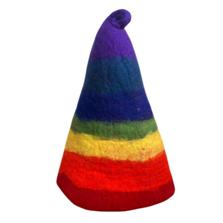 Chapeau de sorcier de sauna en feutre - Arc-en-ciel