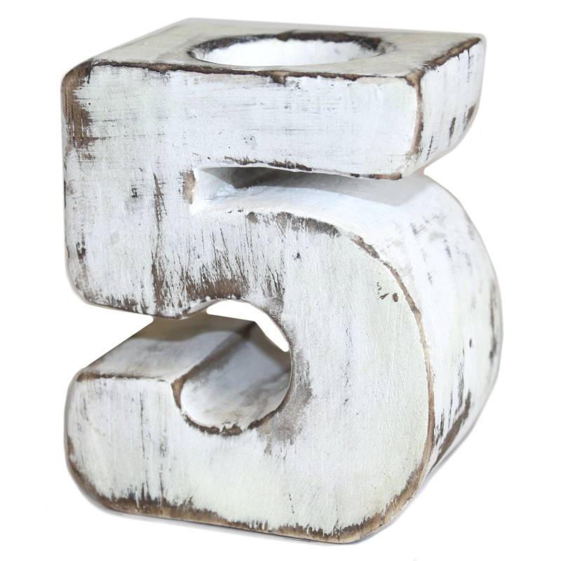 Numéro d'anniversaire en bois - N° 5