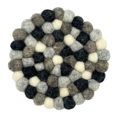 Dessous de verre ronds en feutre - 10 cm - Couleur gris multicolore (lot de 4)