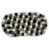Tapis ovale en feutre - 38 x 18 cm - Couleur gris multicolore