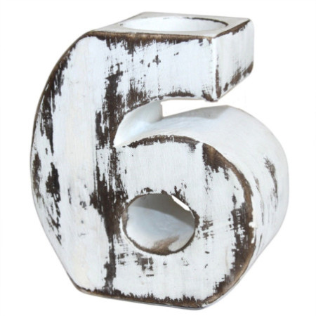 Numéro d'anniversaire en bois - N° 6