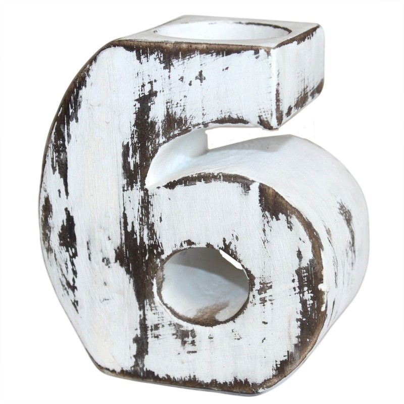 Numéro d'anniversaire en bois - N° 6
