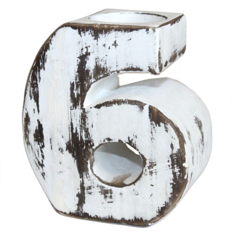 Numéro d'anniversaire en bois - N° 6