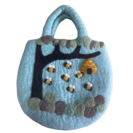 Sac feutré Arbre et Ruche - 35x27cm