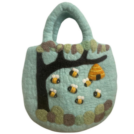 Sac feutré Arbre et Ruche - 35x27cm