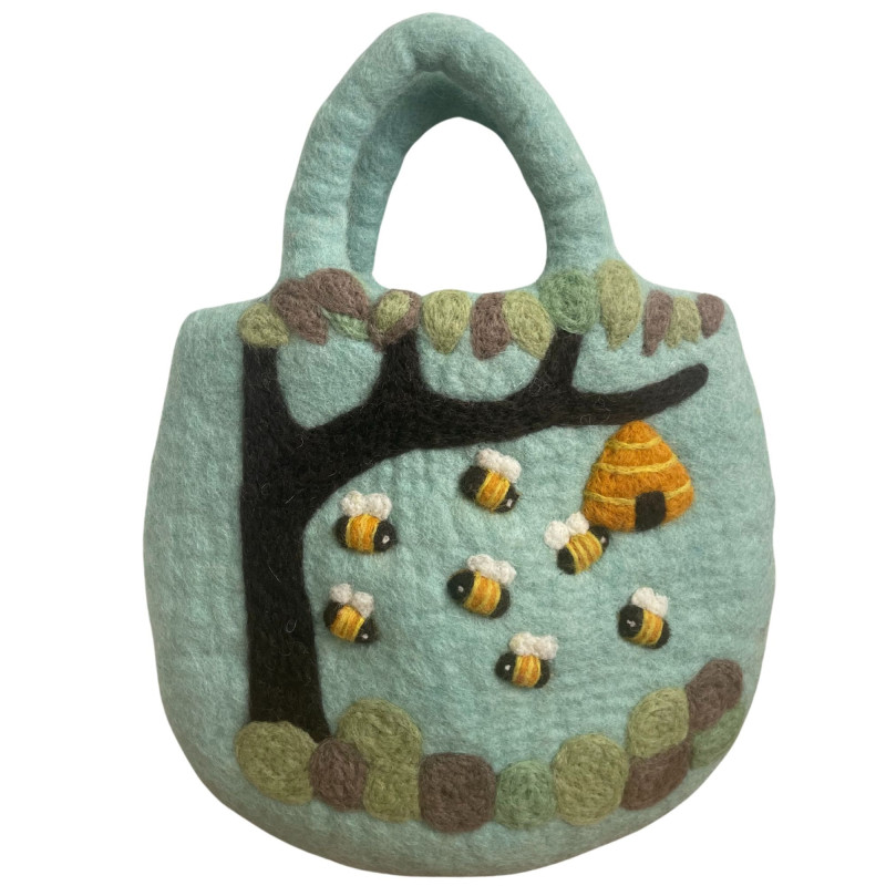 Sac feutré Arbre et Ruche - 35x27cm