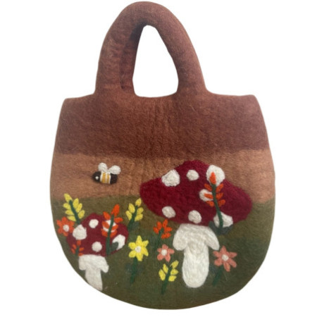 Sac en feutre Champignons - 35 x 27 cm