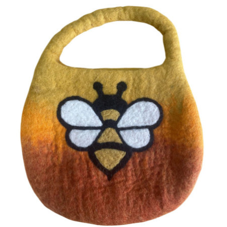Sac à abeilles en feutre d'eau - Une poignée avec aimant - Orange lever de soleil