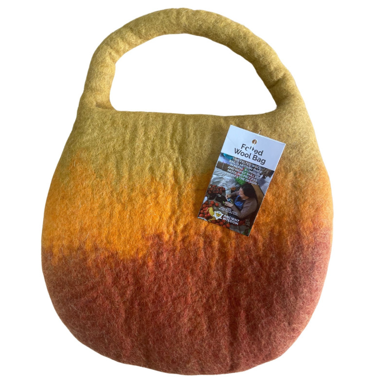 Sac à abeilles en feutre d'eau - Une poignée avec aimant - Orange lever de soleil