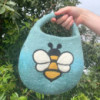 Sac à abeilles en feutre d'eau - Une poignée avec aimant - Bleu vert