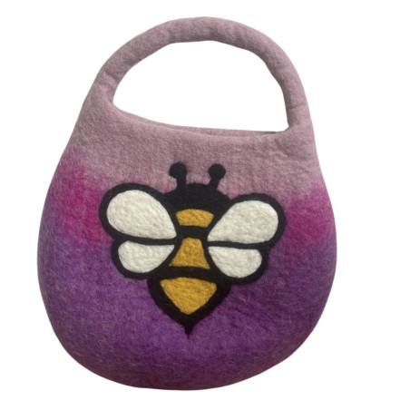 Sac à abeilles en feutre d'eau - Une poignée avec aimant - Nuances lavande