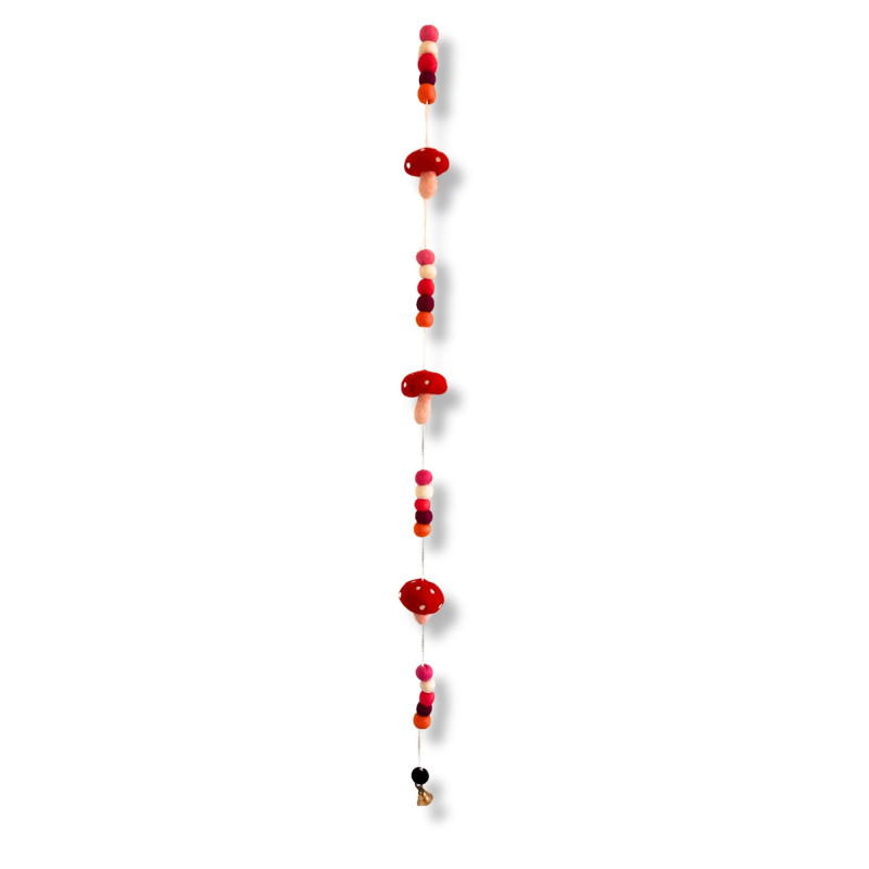 Tenture murale en feutre - Champignons rouges