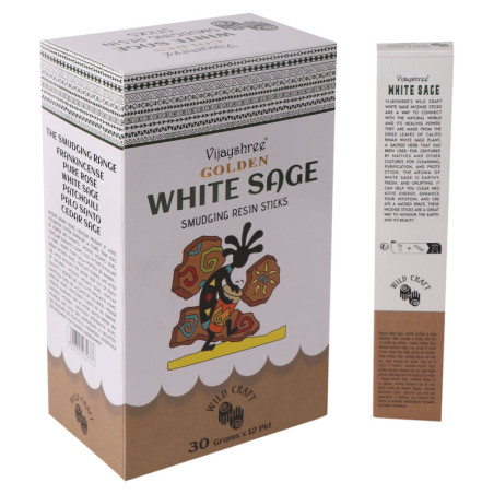 Bâtonnets de résine de sauge blanche dorée 30 g (6 pièces)