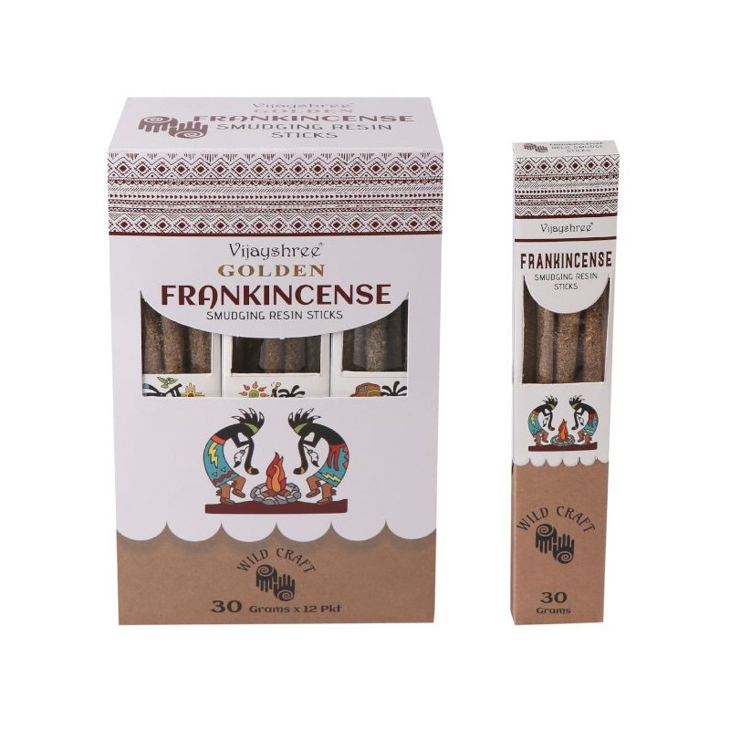 Bâtonnets de résine d'encens doré 30 g (6 pièces)