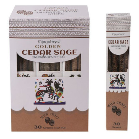 Bâtonnets de résine de maculage à la sauge de cèdre doré 30 g (6 pièces)