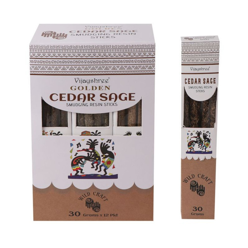 Bâtonnets de résine de maculage à la sauge de cèdre doré 30 g (6 pièces)