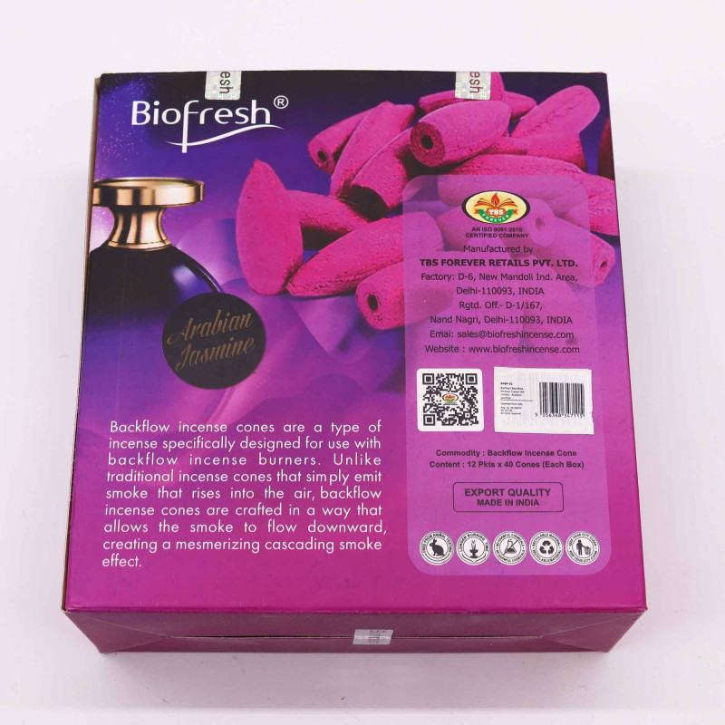 Cônes d'encens Biofresh Backflow (40 cônes) - Jasmin d'Arabie