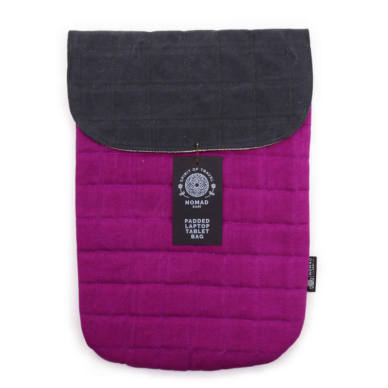 Pochette rembourrée pour ordinateur portable - Purple Haze - Délavage à la pierre 14 oz
