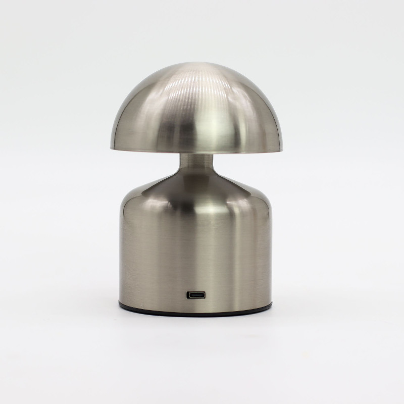 Lampe tactile - Dôme champignon argenté - USB (C) - Rechargeable (400 watts)