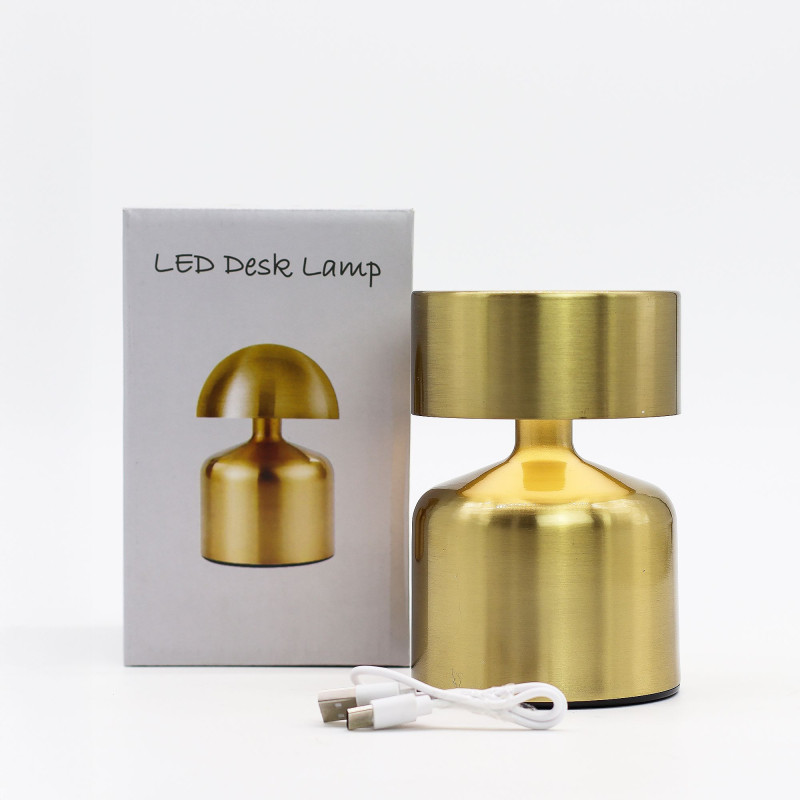 Lampe tactile - Champignon plat Bronze - USB (C) - Rechargeable (400 W)