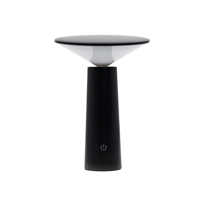 Lampe tactile - Champignon noir - réglable - motif lumineux USB (C) - Rechargeable (2000 watts)