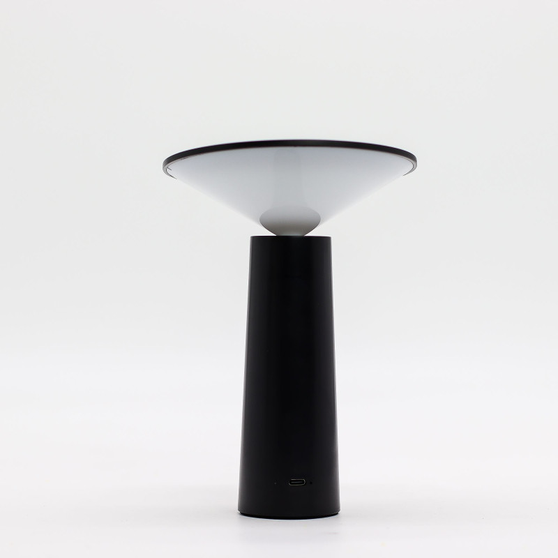 Lampe tactile - Champignon noir - réglable - motif lumineux USB (C) - Rechargeable (2000 watts)
