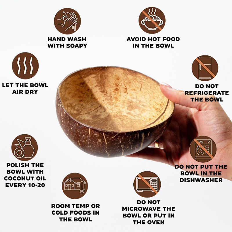 Grand bol en noix de coco naturelle