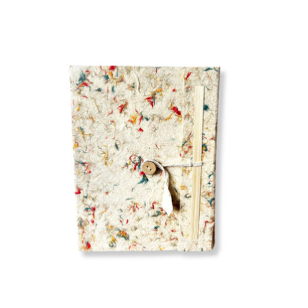 Carnet de notes Med Lokta en coton, couleurs mélangées, grand format (15 x 12 cm) - 45 feuilles