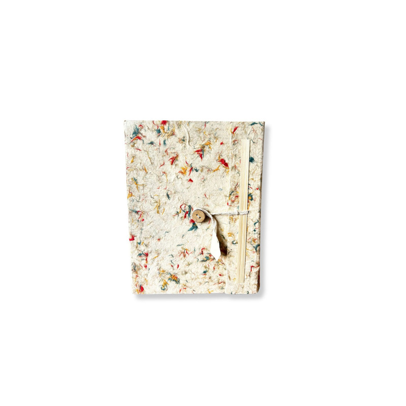Mini carnet Lokta en coton de couleurs mélangées, grand format (12 x 8 cm), 40 feuilles