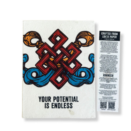 Grand carnet d'inspiration Lokta (21 x 15 cm) - 45 feuilles - Your Potential - avec marque-page