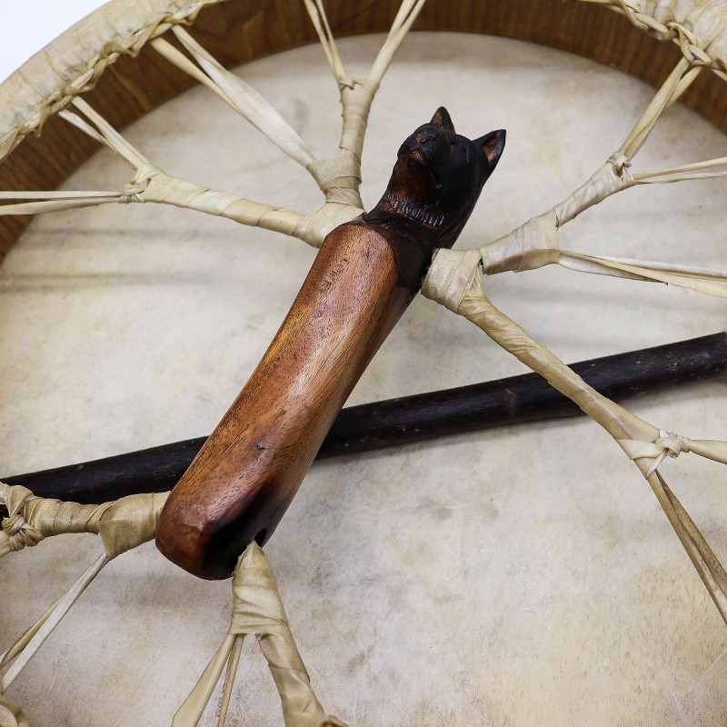 Spirit of the Wolf - Tambour et baguette Sharman - Accordable - 40 cm