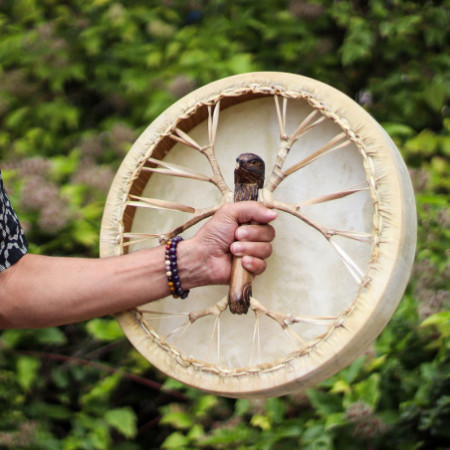 Spirit of the Eagle - Tambour et baguette Sharman - Accordable - 40 cm