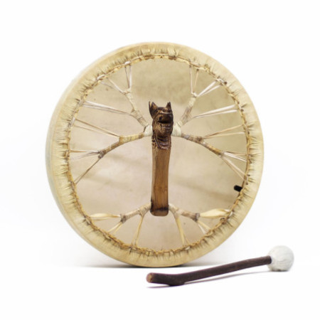 Esprit du Dragon - Tambour et bâton chamaniques - Accordables - 40 cm