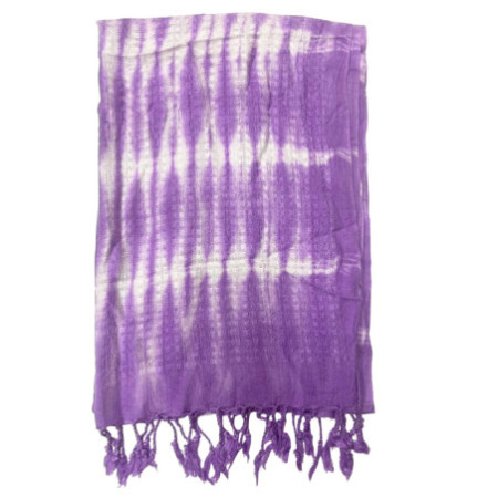 Étole/Écharpe Boho Java Art - Rayures et motifs lavande - 62x200cm