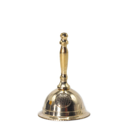 Petite cloche d'autel en laiton - Fleur de vie
