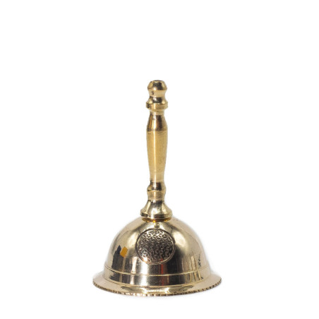 Petite cloche d'autel en laiton - Fleur de vie