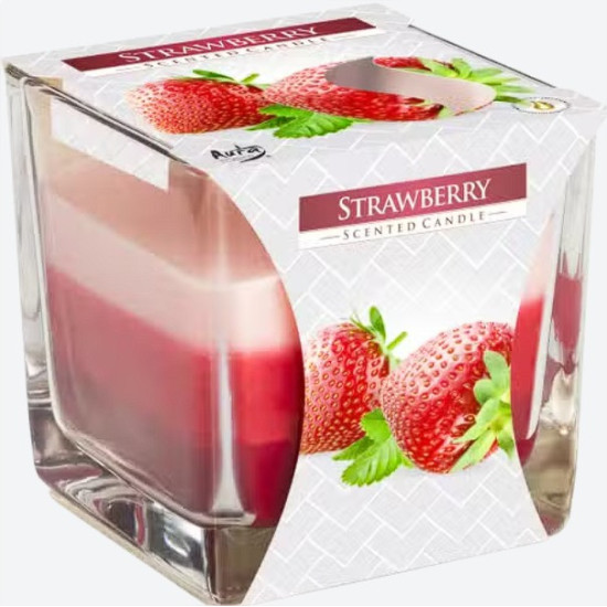 Bougie en pot arc-en-ciel - Fraise