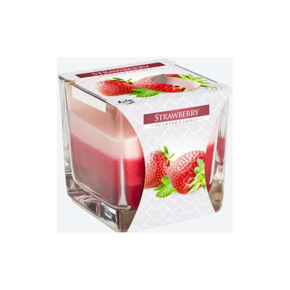 Bougie en pot arc-en-ciel - Fraise
