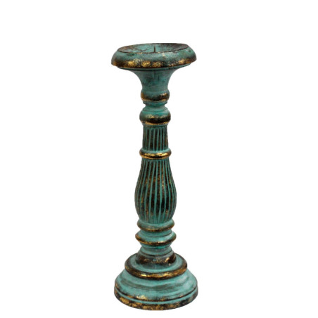 Bougeoir moyen - Turquoise Gold