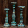 Bougeoir moyen - Turquoise Gold