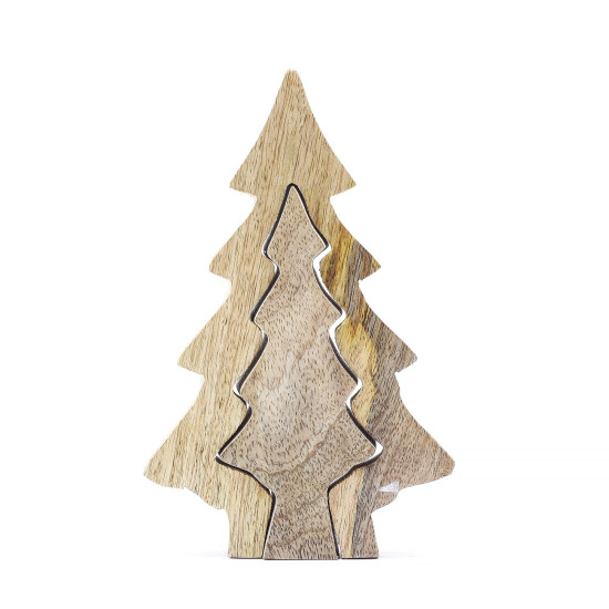 Perdu dans la forêt - Petit arbre dans un arbre Décoration en bois - 15x10cm