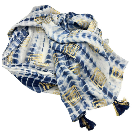Sari Nomad On the Med Collection - Pario - Tie Dye bleu et imprimé