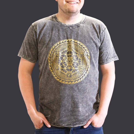 T-shirt délavé XL - Chakra - Gris foncé