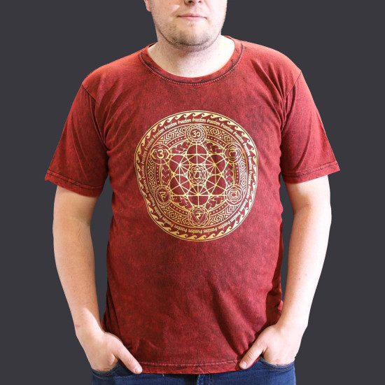 T-shirt délavé XL - Chakra - Marron