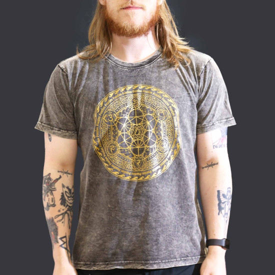 Grande chemise délavée à la pierre - Chakra - Gris foncé