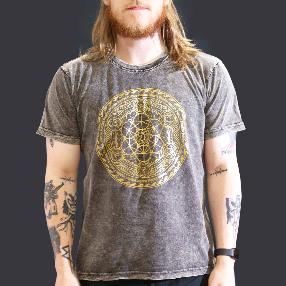 Grande chemise délavée à la pierre - Chakra - Gris foncé