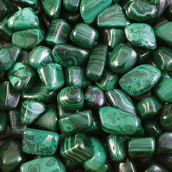 Lot de 18 pierres roulées XL - Malachite