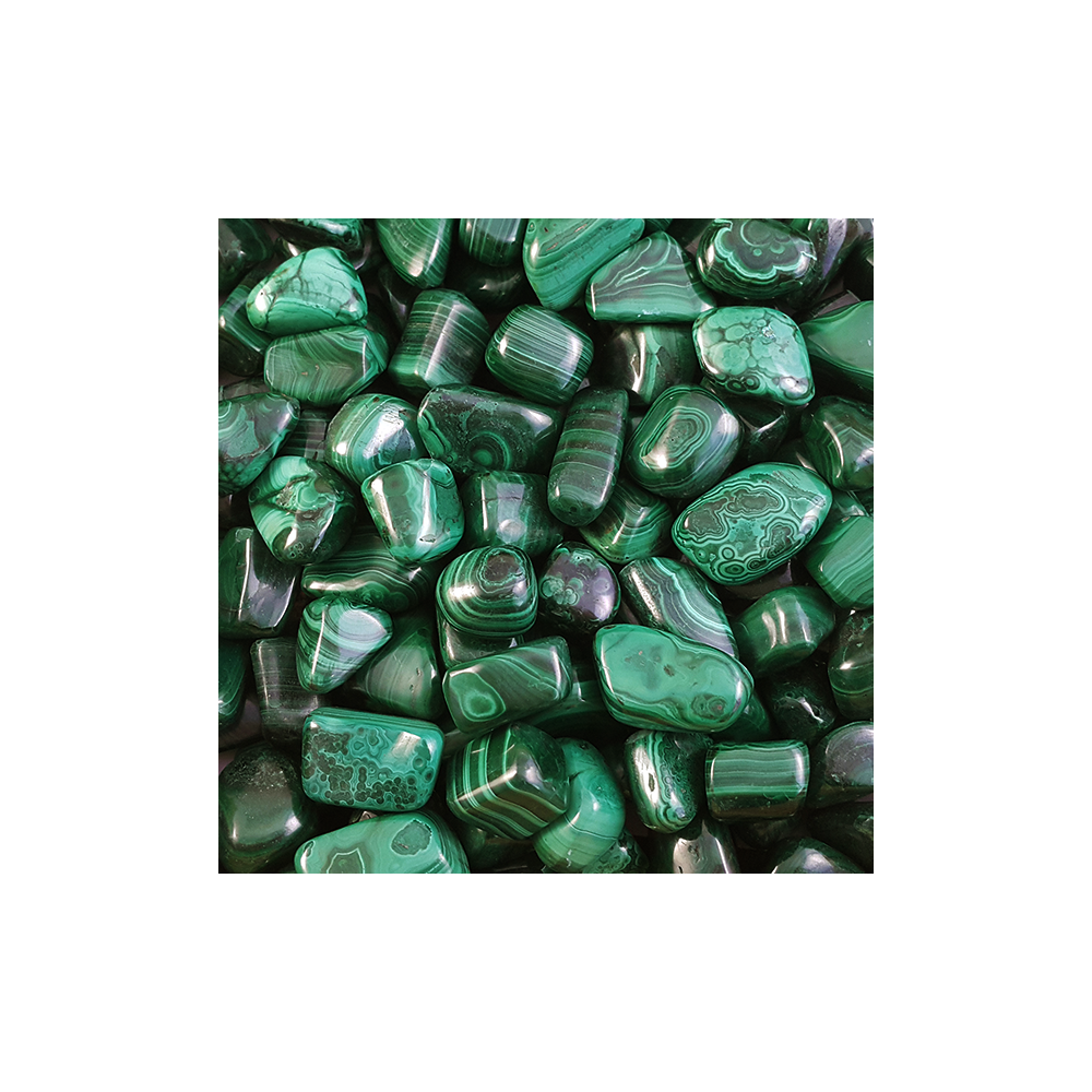 Lot de 18 pierres roulées XL - Malachite